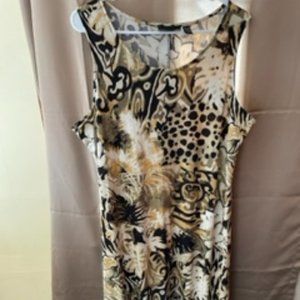 Attitudes by Renee Petite Jersey Printed Godet Maxi Dress 1X